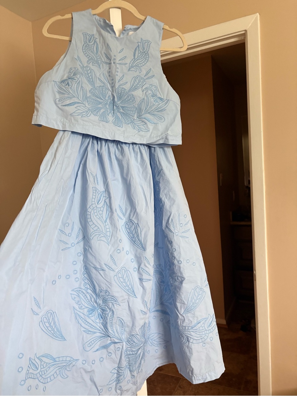 Embroidered Light Blue Set